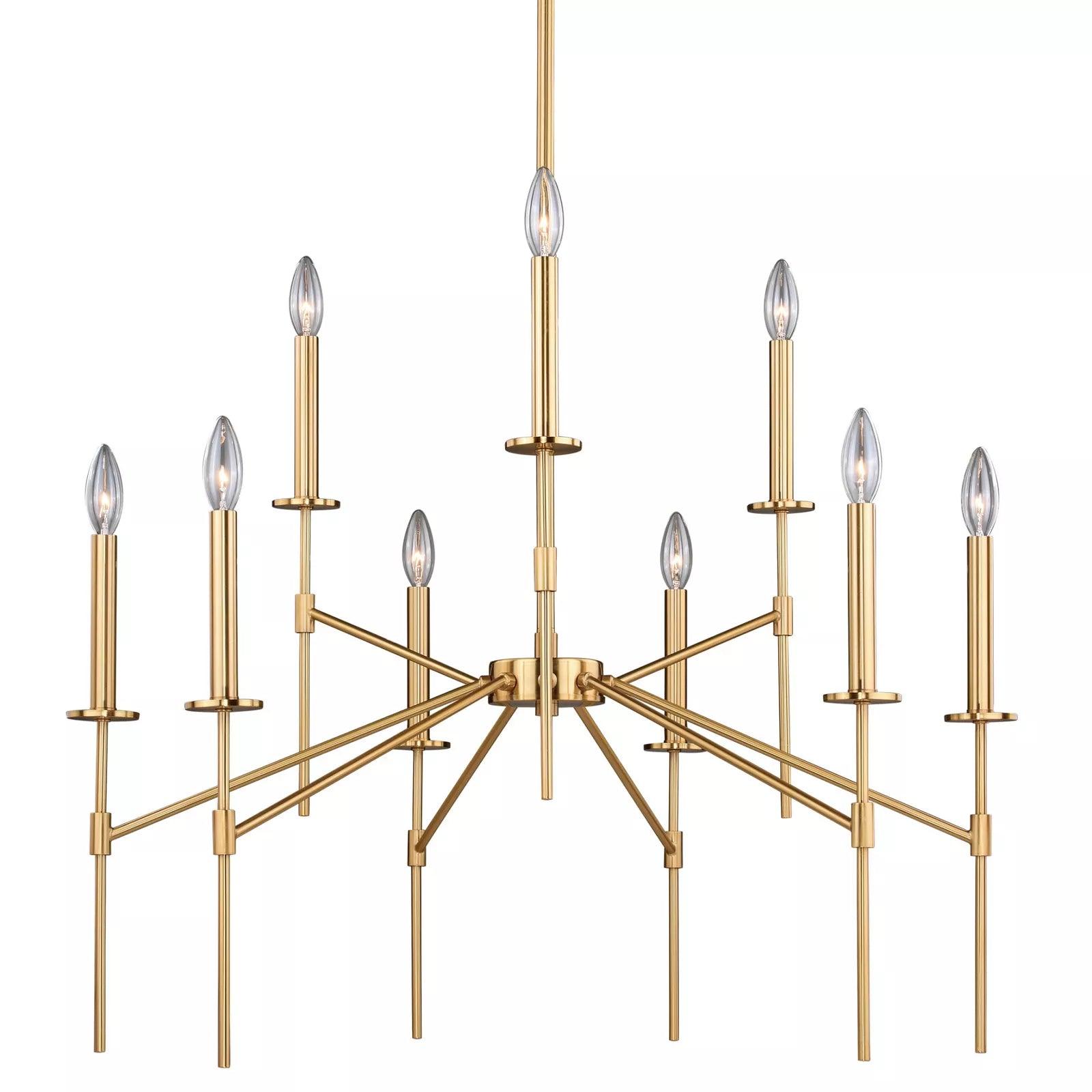 VAXCEL H0180 Kedzie 9L Chandelier Brass