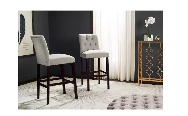 Safavieh 31.5 -Inch Norah Light Grey Barstool (Set of 2) ? Light Grey 19 x 20