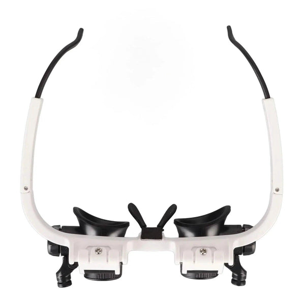 2-LED Head-Mounted Magnifier Glasses – 8x/15x/23x with Repair Light