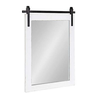 Kate and Laurel Cates Classic Rectangle Framed White Wall Mirror, 24x18