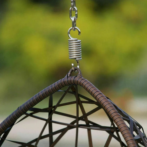 Outdoor Brown Wicker Hanging Teardrop / Egg Chair - NH791932