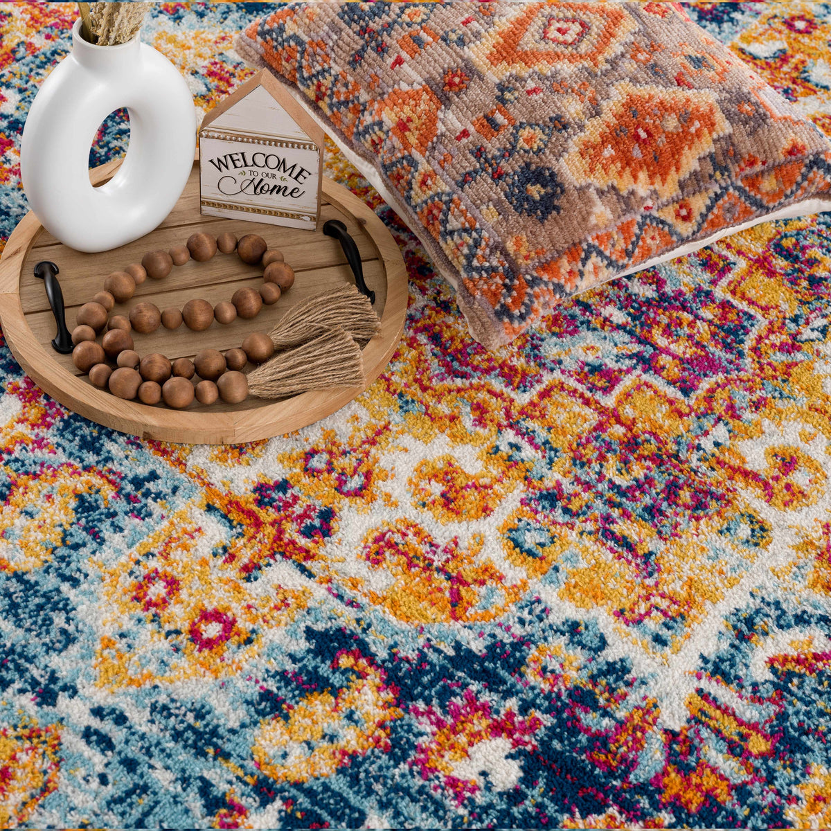 Istanbullu Orange Area Rug - Clearance