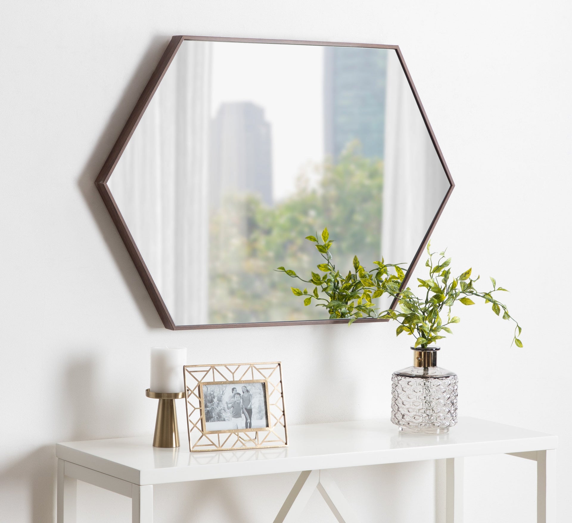 Rhodes Framed Hexagon Wall Mirror