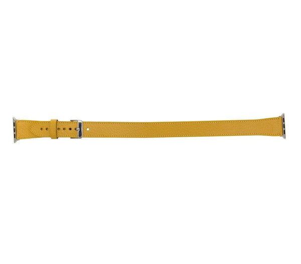 Luxury Double Wrap Yellow Leather Apple Watch Band - San Diego