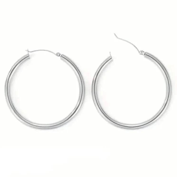 S925 50mm Solid Hoop Earrings for Women