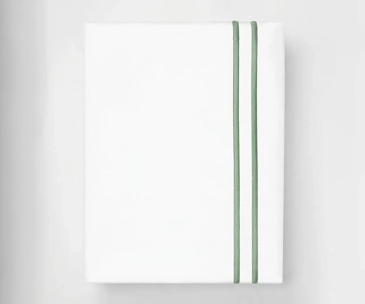 Cotton Flat Sheet - Line Embroidery
