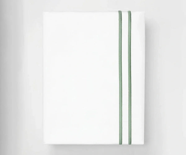 Cotton Flat Sheet - Line Embroidery