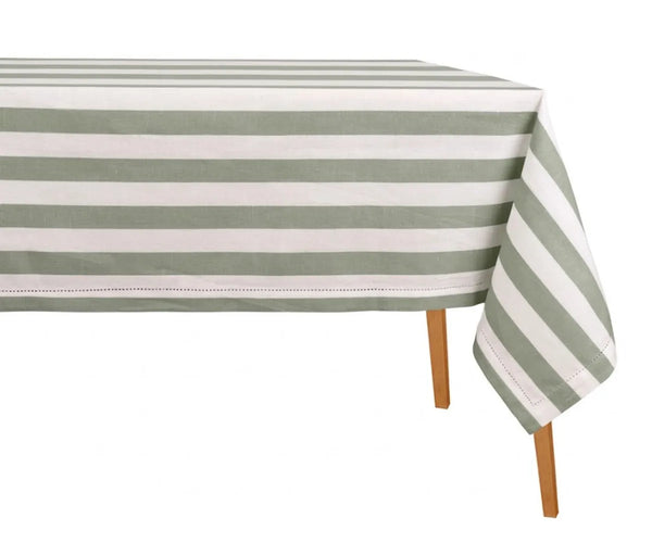 Striped Cotton Linen Tablecloth