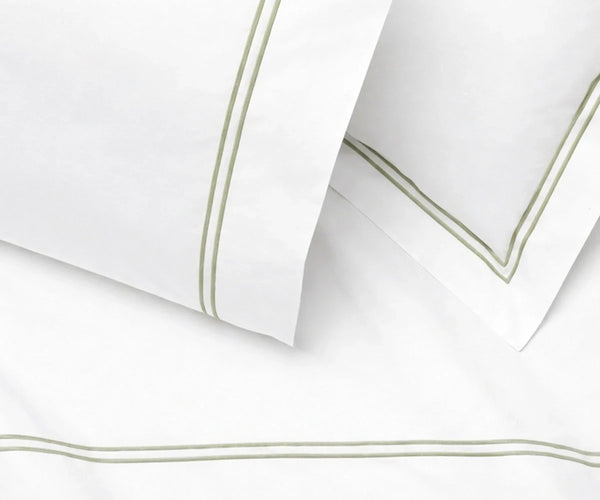Cotton Flat Sheet - Line Embroidery