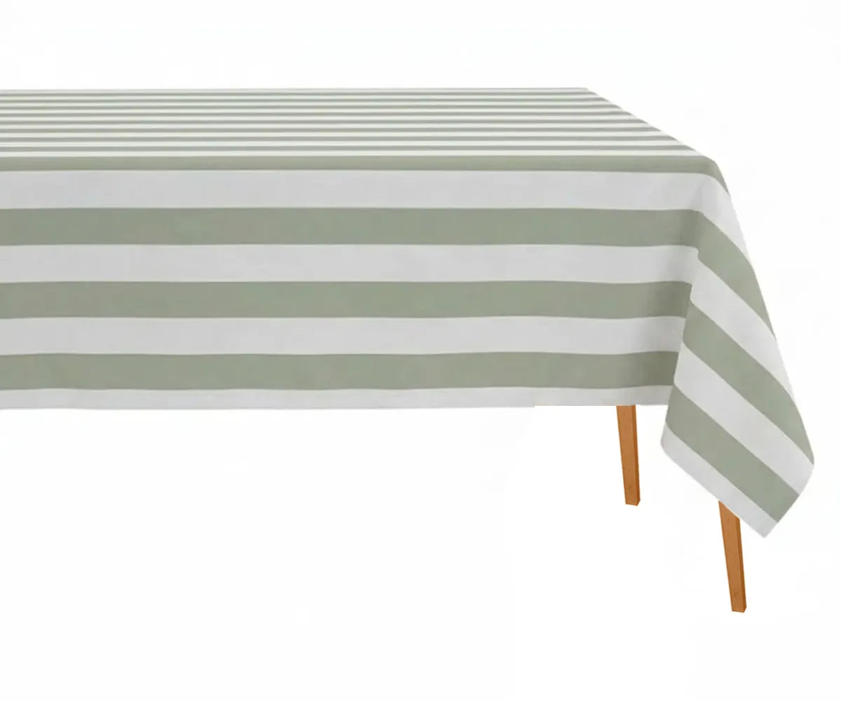 Striped Cotton Linen Tablecloth