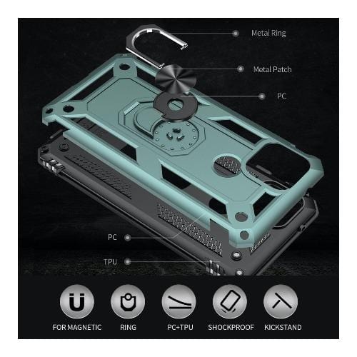 Green Heavy Duty Pixel 5 Case - Military Kickstand Series