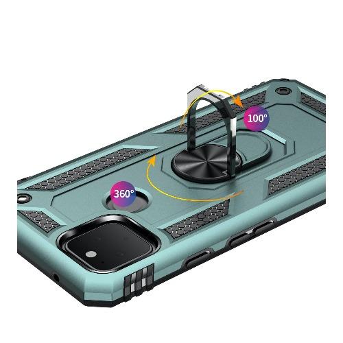 Green Heavy Duty Pixel 5 Case - Military Kickstand Series