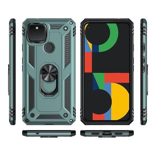 Green Heavy Duty Pixel 5 Case - Military Kickstand Series