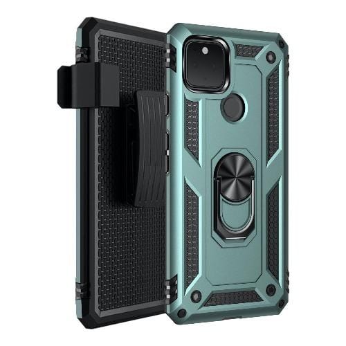 Green Heavy Duty Pixel 5 Case - Military Kickstand Series