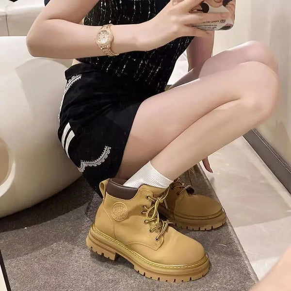 Same Style for Couples Autumn and Winter Ankle Boot Platform Increase Women's Shoes New 2023 Waterproof Women's Boots