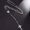 San Benito Golden Plated Stainless Steel Priest Saint Benedict Rosary Necklace