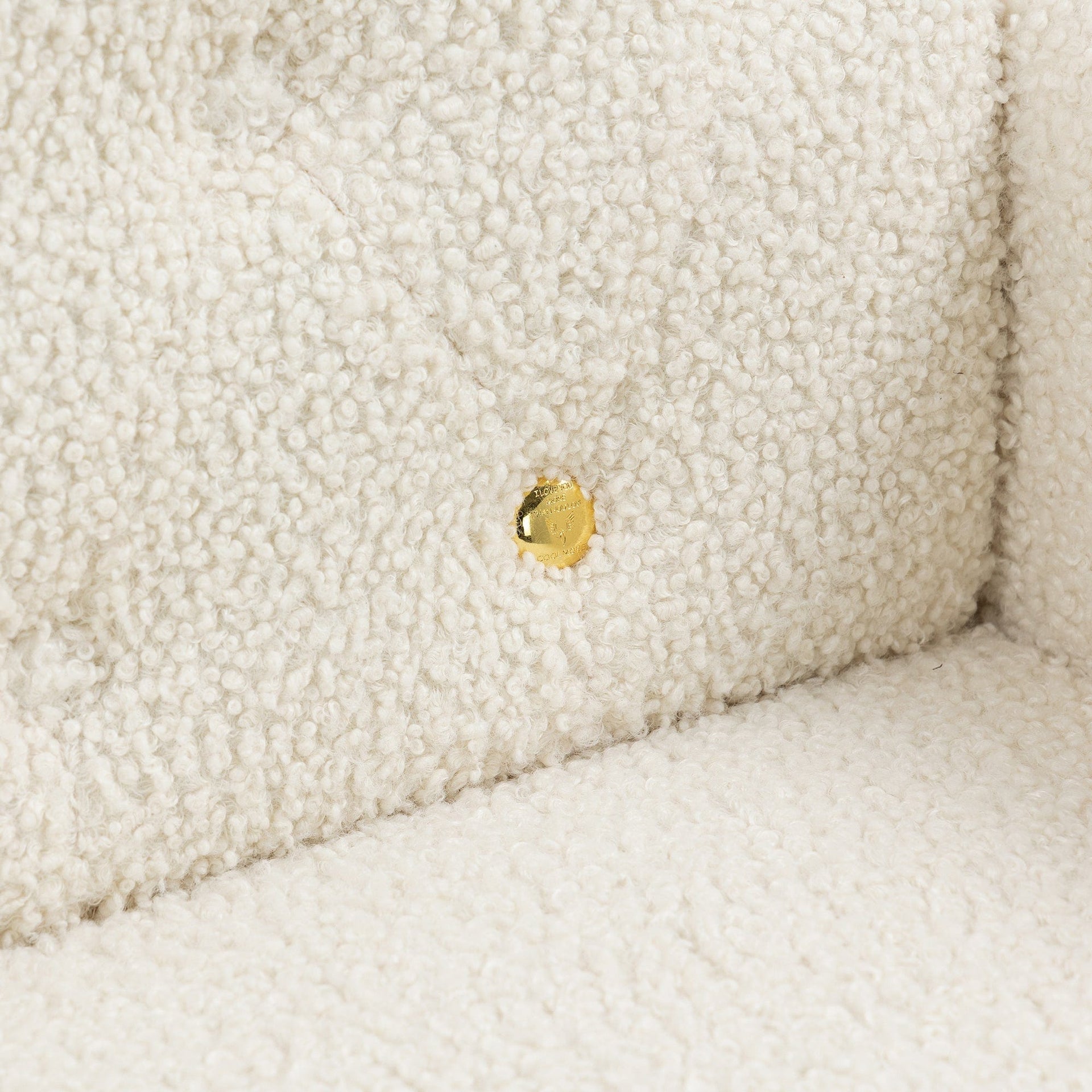 White Teddy Barrel Accent Chair with Gold Legs – Stylish Comfort for Any Room