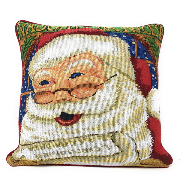 DaDa Bedding Set of 4 Pieces - Magical Santa Snowman Gingerbread Christmas Holiday Tapestry Throw Pillow Covers Bundle Pack - 16