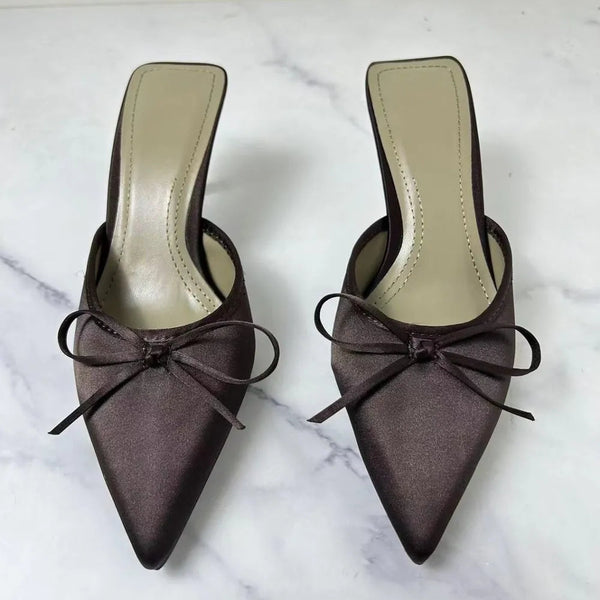 Satin Pointed Toe Pumps