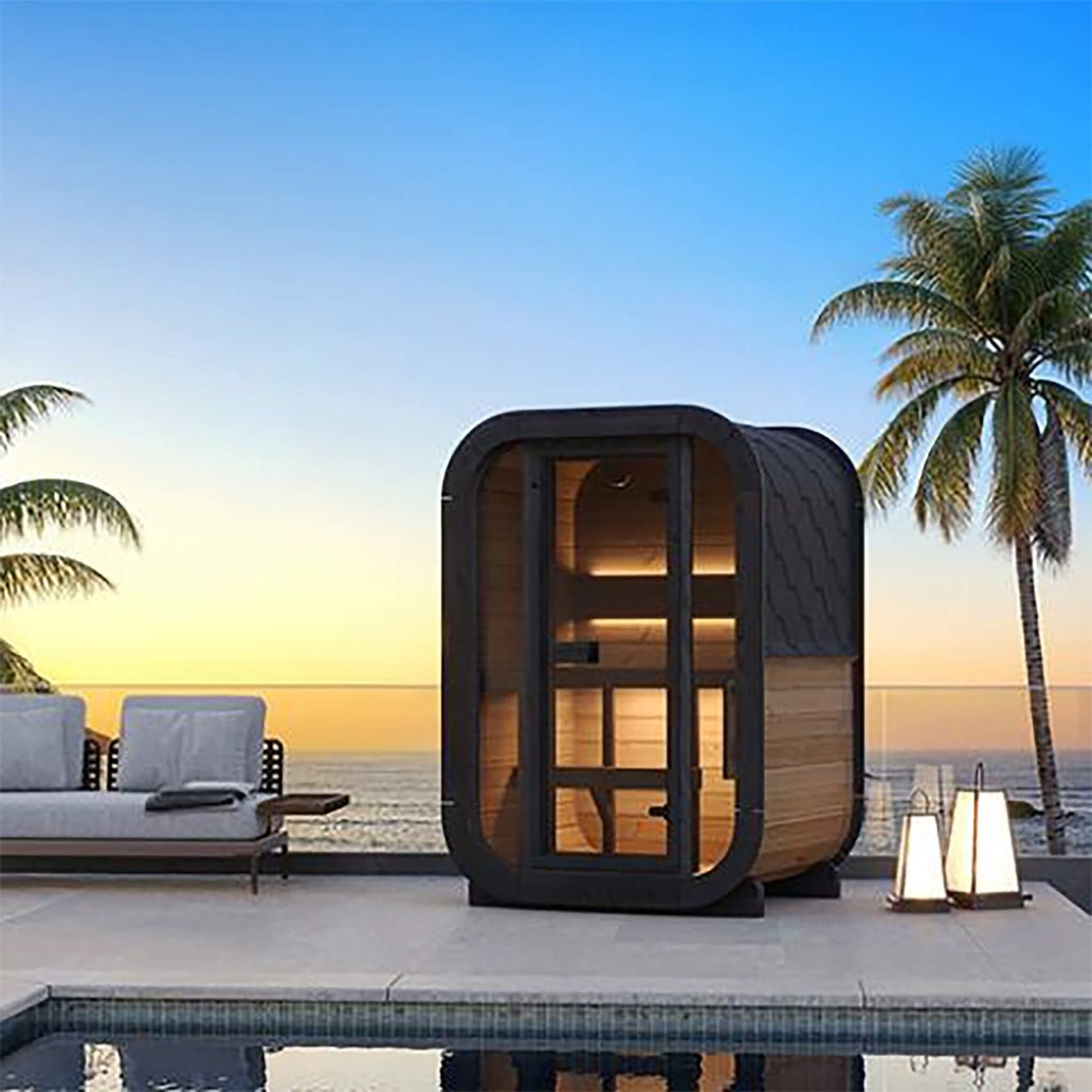SaunaLife Model CL3G Cube-Series Outdoor 2-Person Home Sauna Kit [SL-MODELCL3G] (SAK23721)