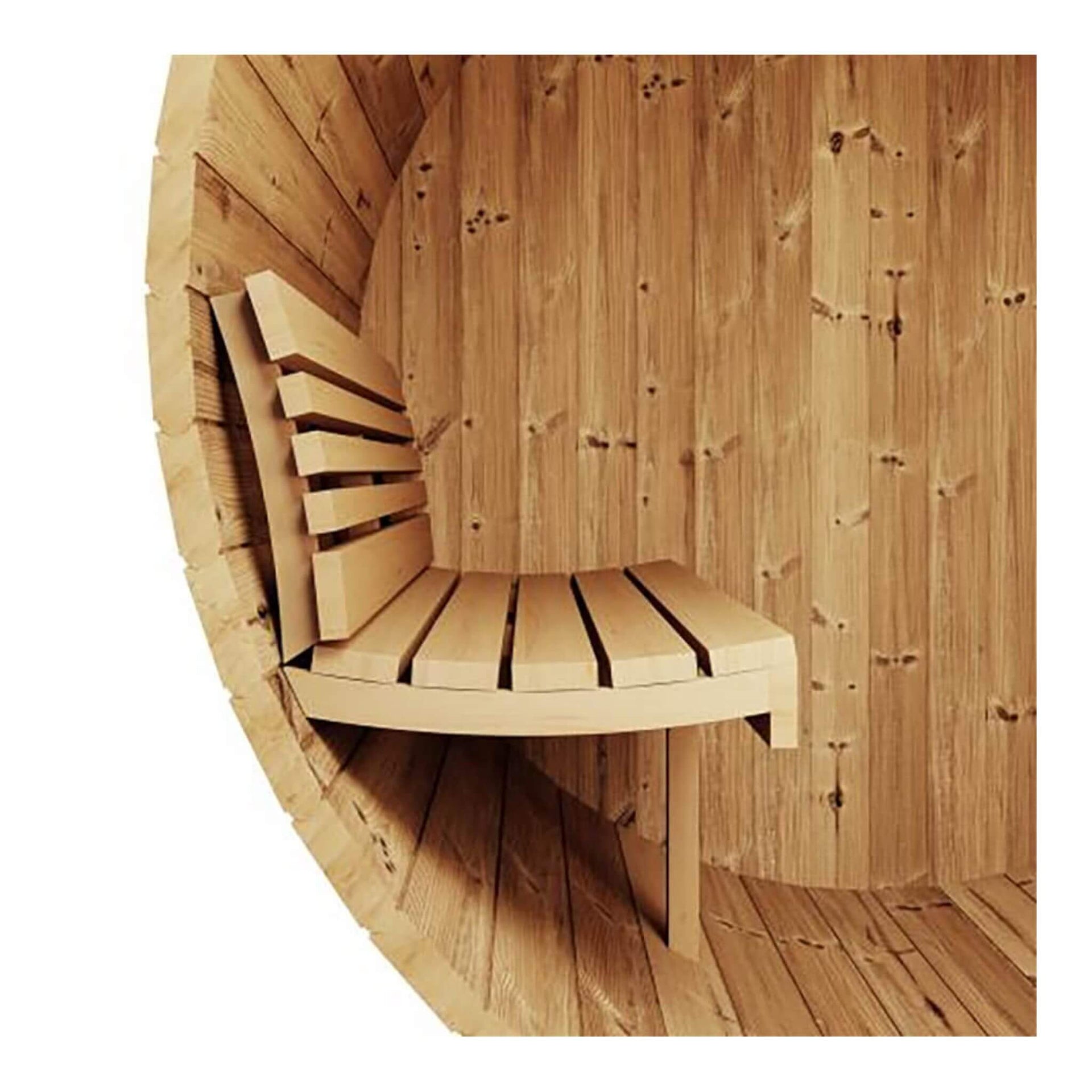SaunaLife Model E7G Ergo Series 4-Person Outdoor Sauna Barrel With Glass Front [SL-MODELE7G] (SAK81934)