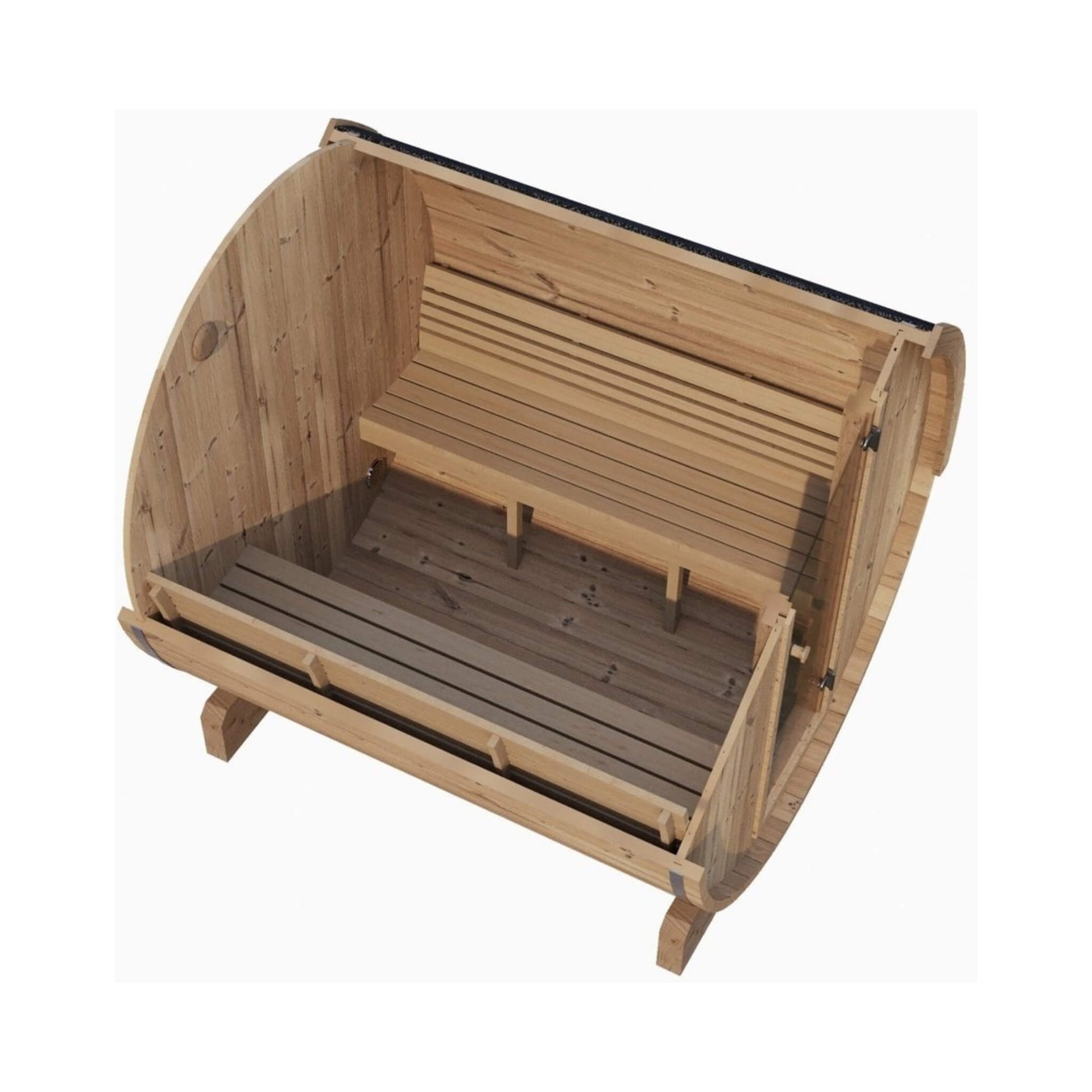 SaunaLife Model E8 Ergo Series 6-Person Outdoor Thermo-Spruce Sauna Barrel [SL-MODELE8] (SAK31809)