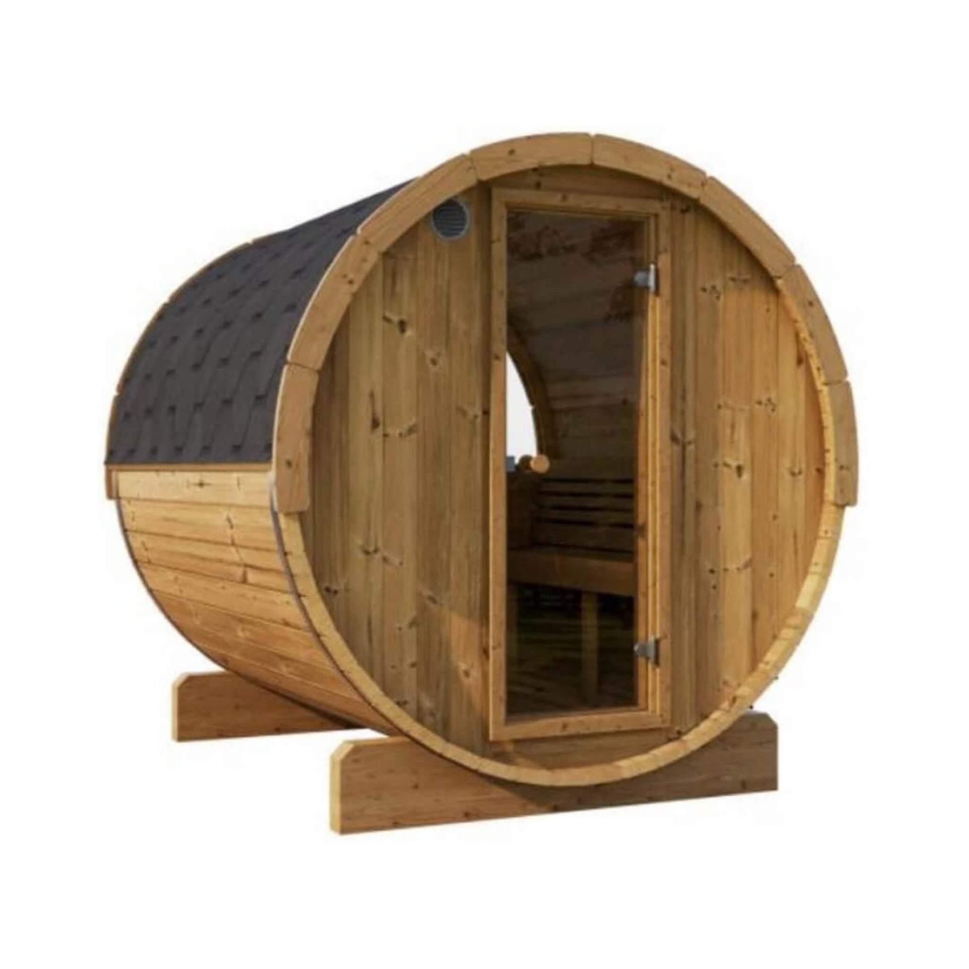 SaunaLife Model E8W Ergo Series 6-Person Outdoor Thermo-Spruce Sauna Barrel [SL-MODELE8W] (SAK92573)