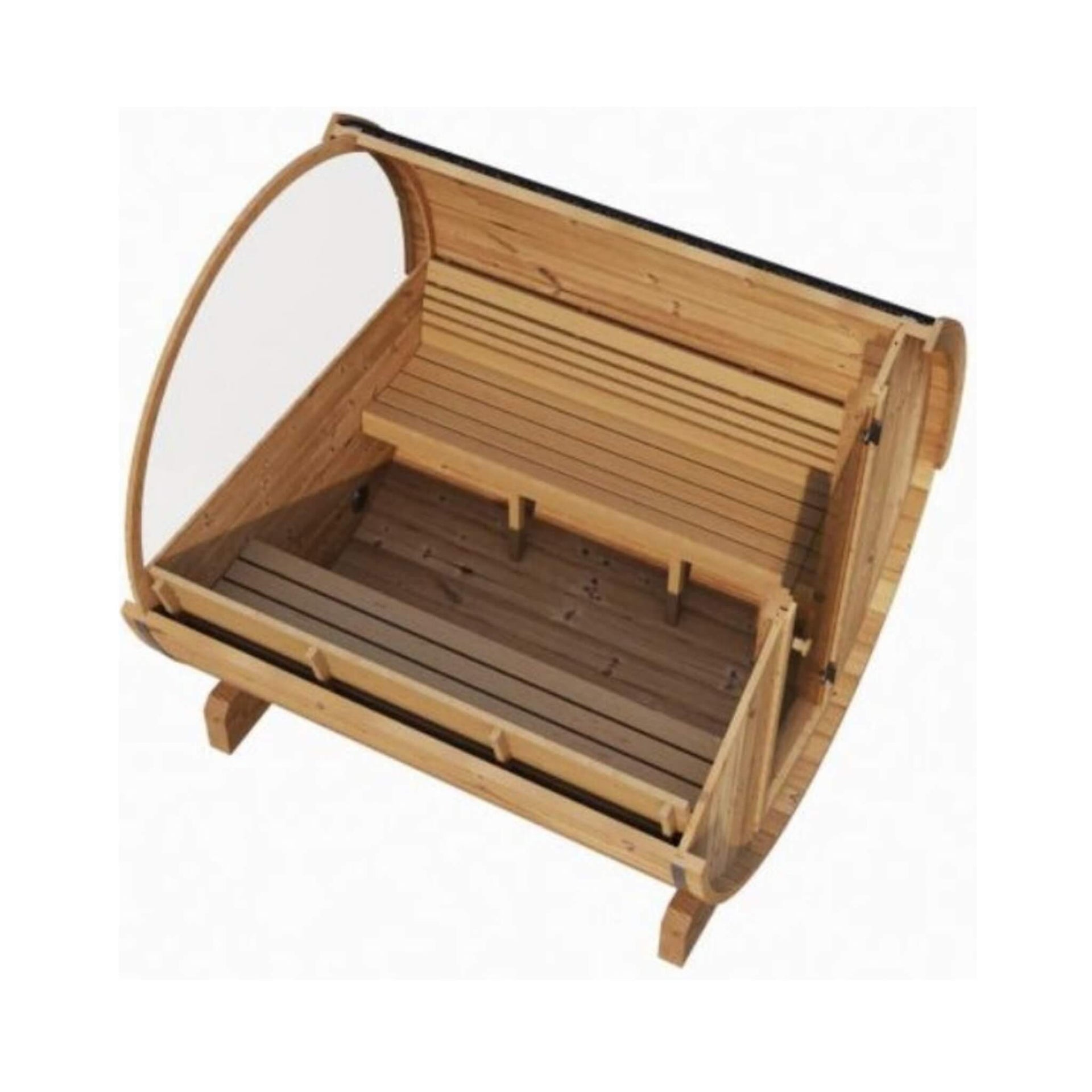 SaunaLife Model E8W Ergo Series 6-Person Outdoor Thermo-Spruce Sauna Barrel [SL-MODELE8W] (SAK92573)