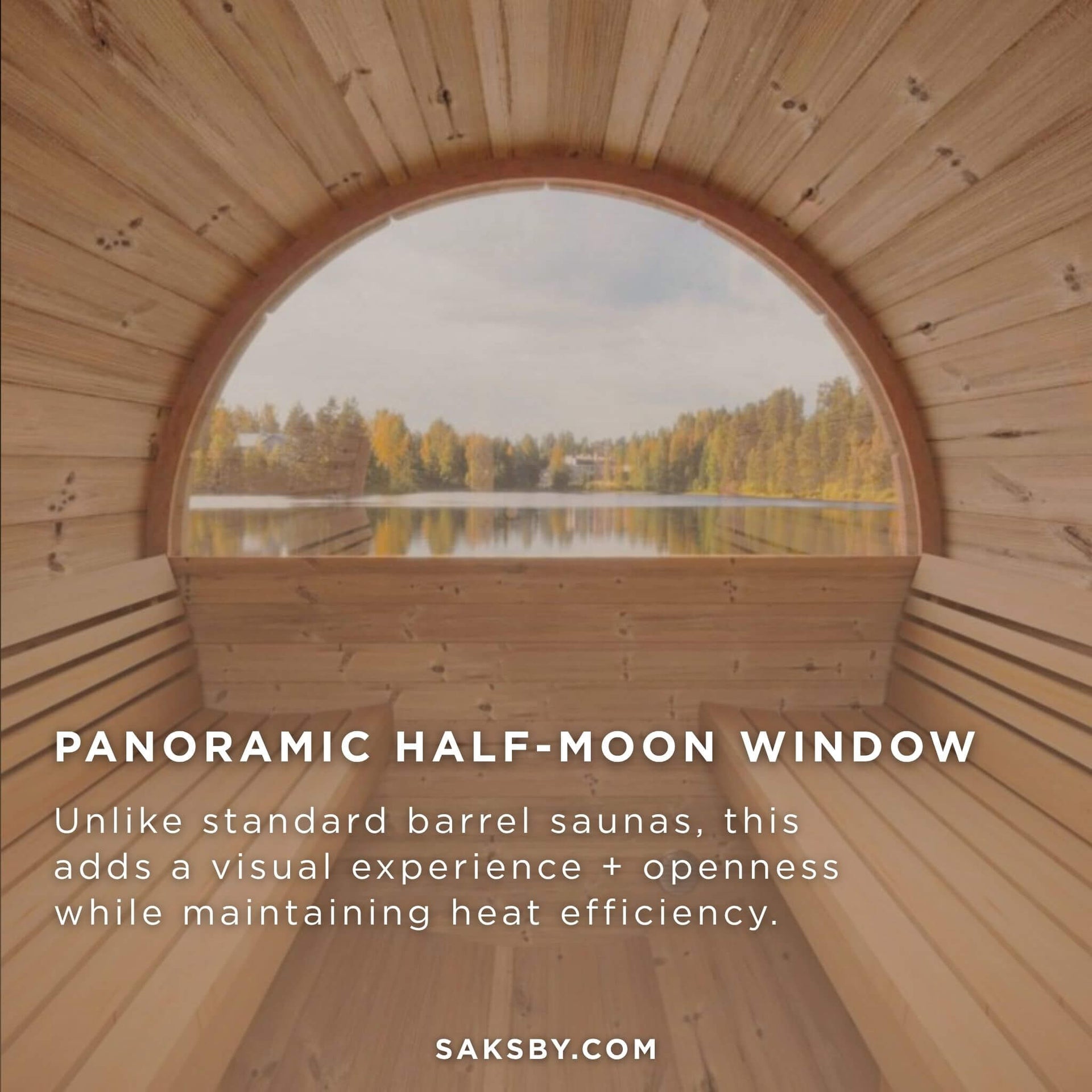 SaunaLife Model E8W Ergo Series 6-Person Outdoor Thermo-Spruce Sauna Barrel [SL-MODELE8W] (SAK92573)