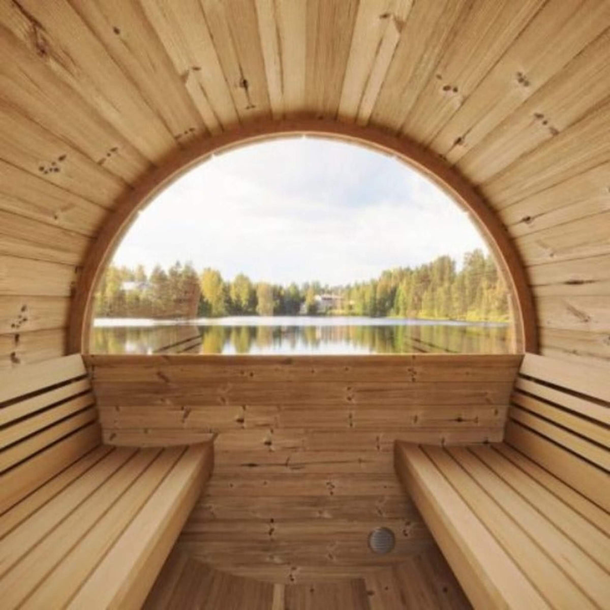 SaunaLife Model E8W Ergo Series 6-Person Outdoor Thermo-Spruce Sauna Barrel [SL-MODELE8W] (SAK92573)
