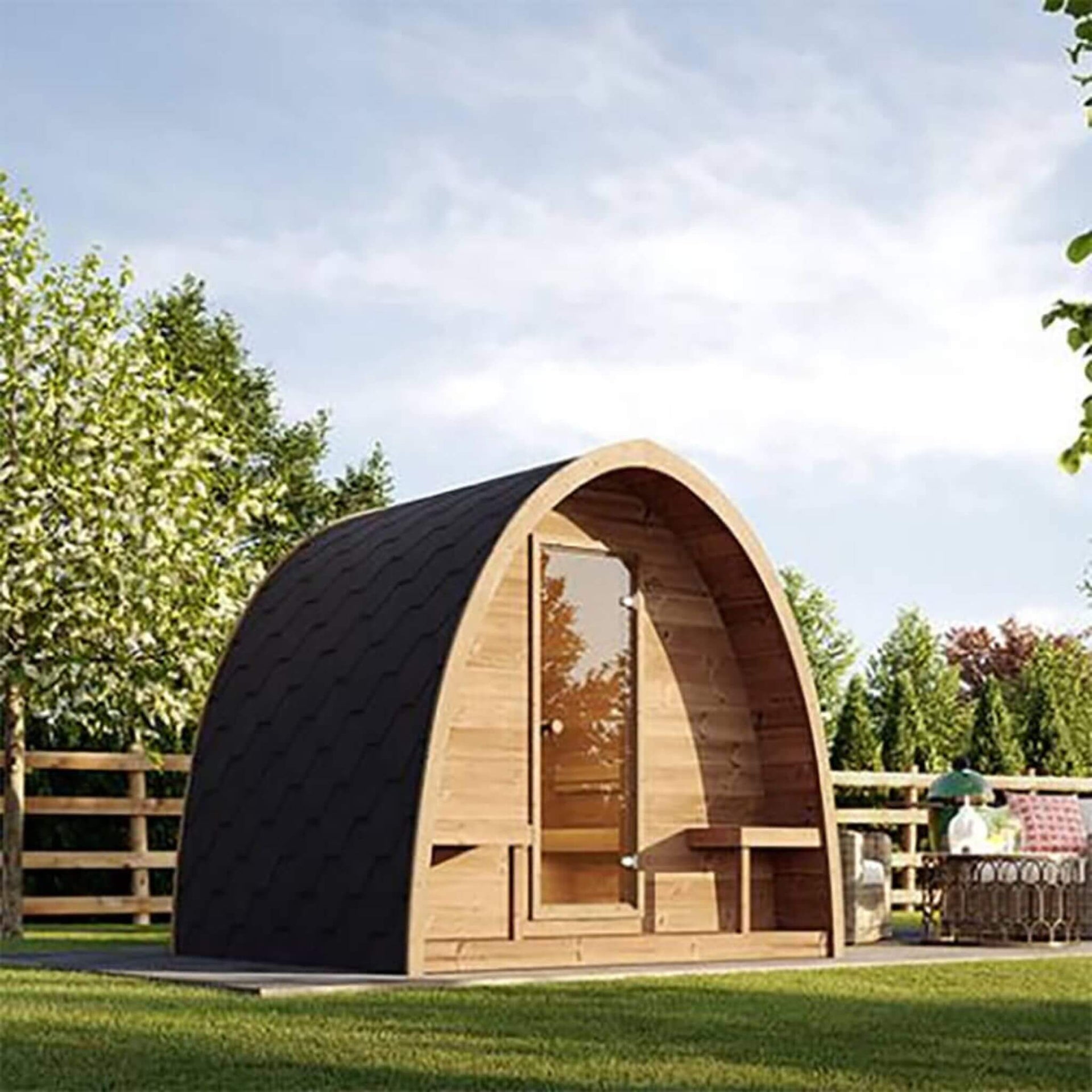 SaunaLife Model G3 Garden-Series Luxury Wooden Outdoor Home Sauna Kit [SL-MODELG3] (SAK94768)