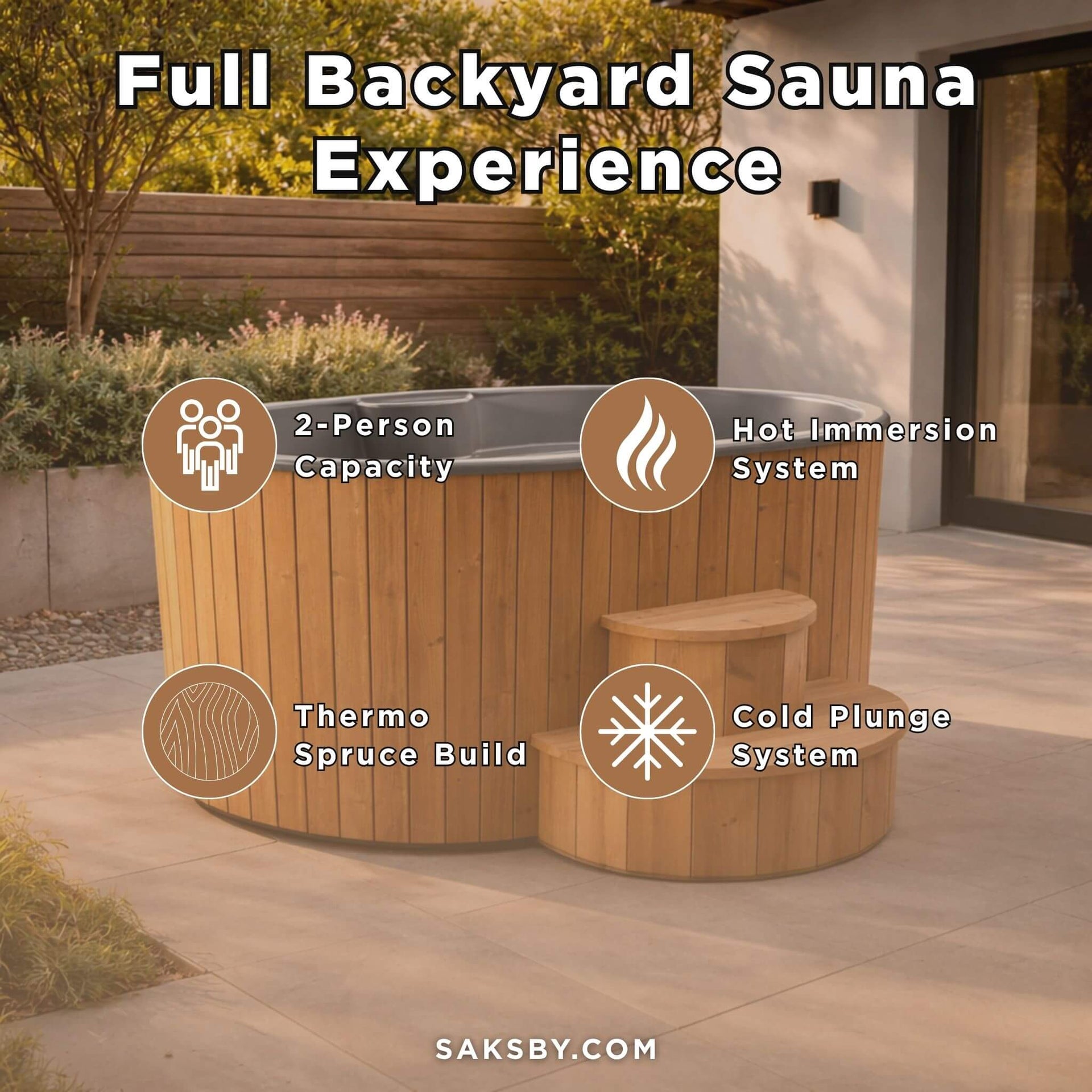 SaunaLife Model S2N/B Premium 2-Person Cold Plunge And Hot Immersion Tub [MODEL-S2N/B] (SAK18296)
