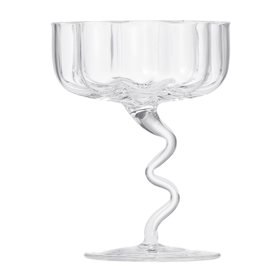 Asteria Champagne Coupe Cocktail Glassware, Clear, Set of 2