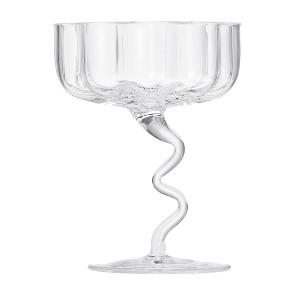 Asteria Champagne Coupe Cocktail Glassware, Clear, Set of 2