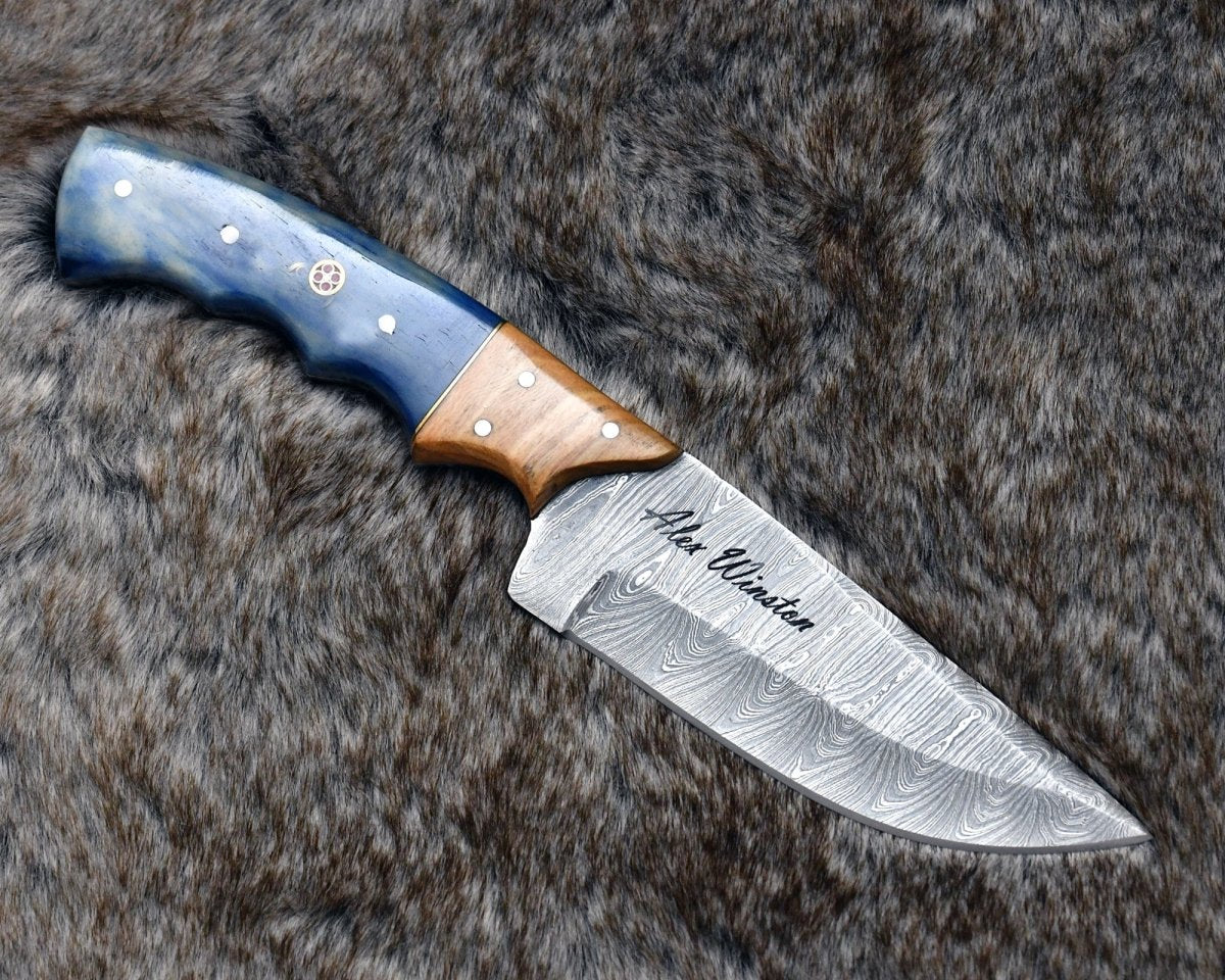 Sculptor Camp Knife with Exotic Olve Wood Handle