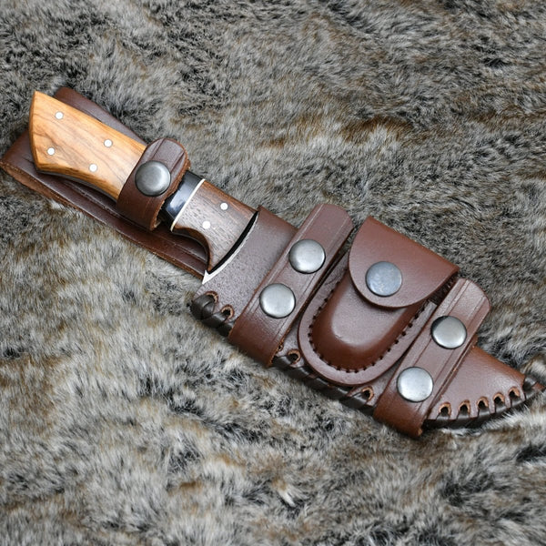 Sculptor Camp Knife with Exotic Olve Wood Handle