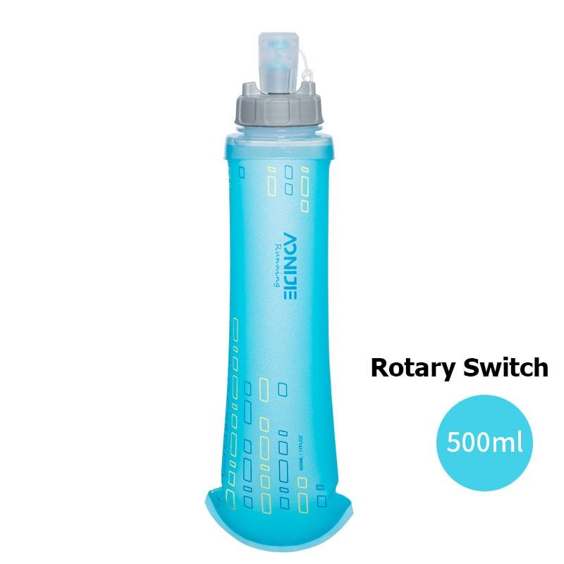 SD24 500ML Sports Hydration Experts Kettle BPA Free Soft Flask Water Bottle Mode Pull Switch Or Rotary Switch Soft Flask Collapsible Sports Water Bottle for Hydration Pack for Running Hiking Cycling Climbing