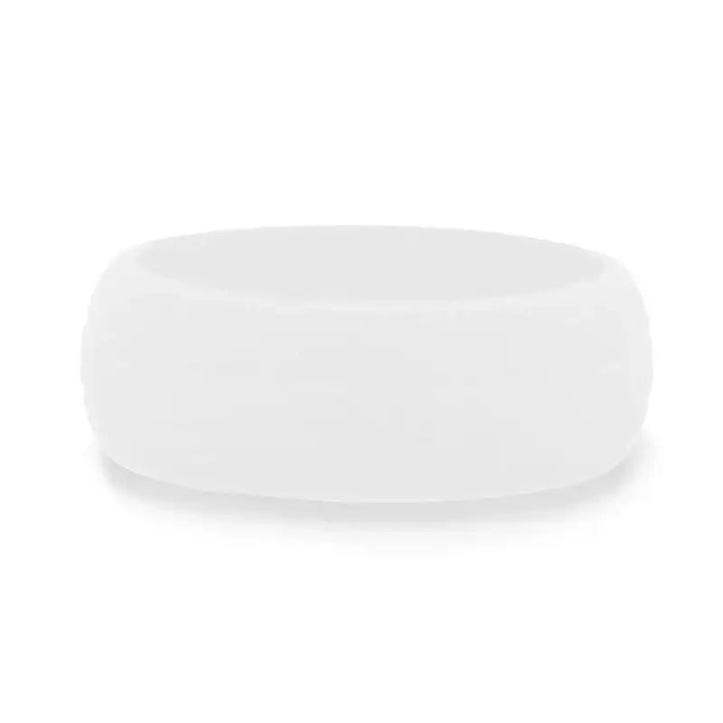 MOON Dual Groove Silicone Ring for Men and Women White Comfort Fit Hypoallergenic Thorsten - 8mm