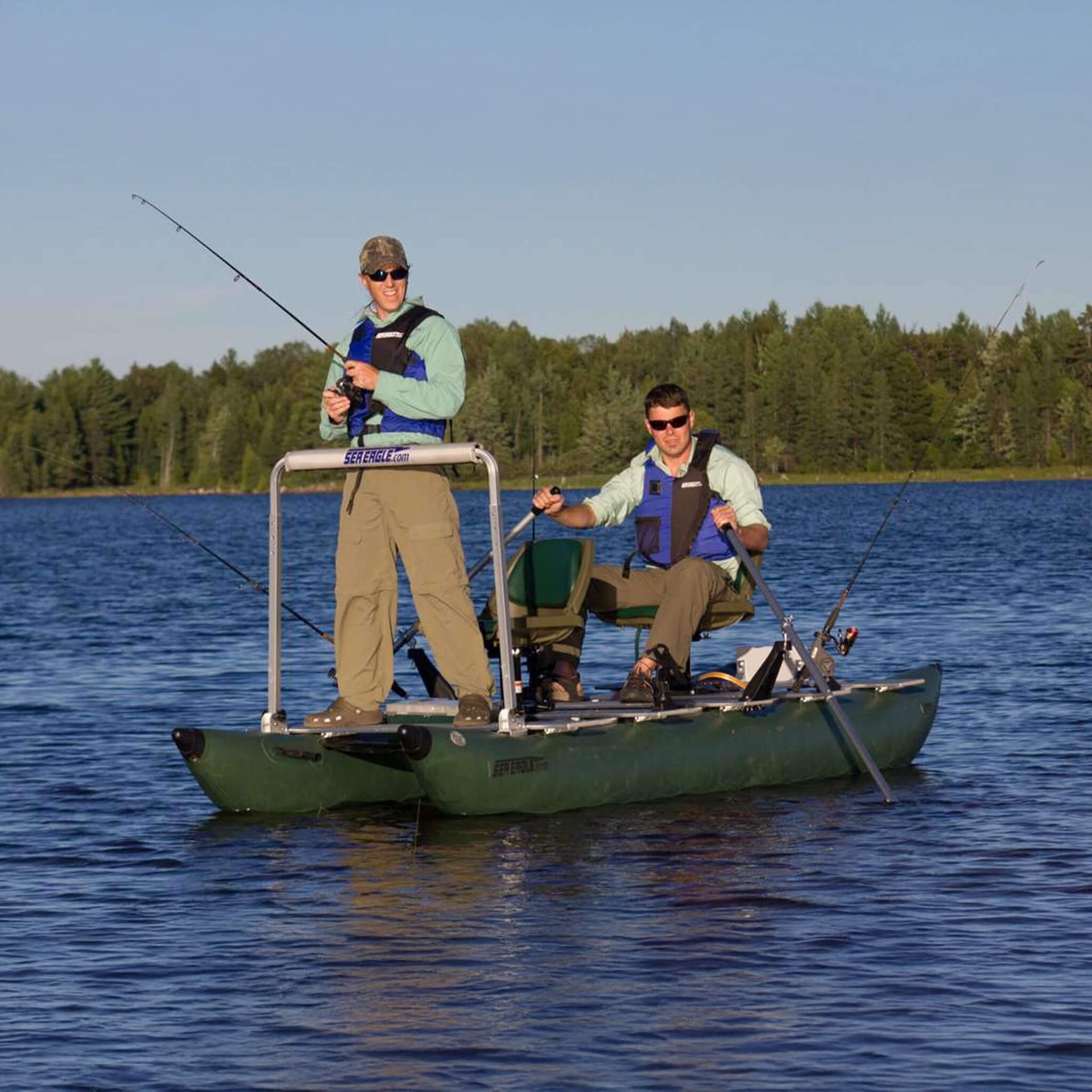 Sea Eagle 375FC FoldCat 2-Persons Inflatable Fishing Lightweight Pontoon Boat [375FCK] (SAK34652)