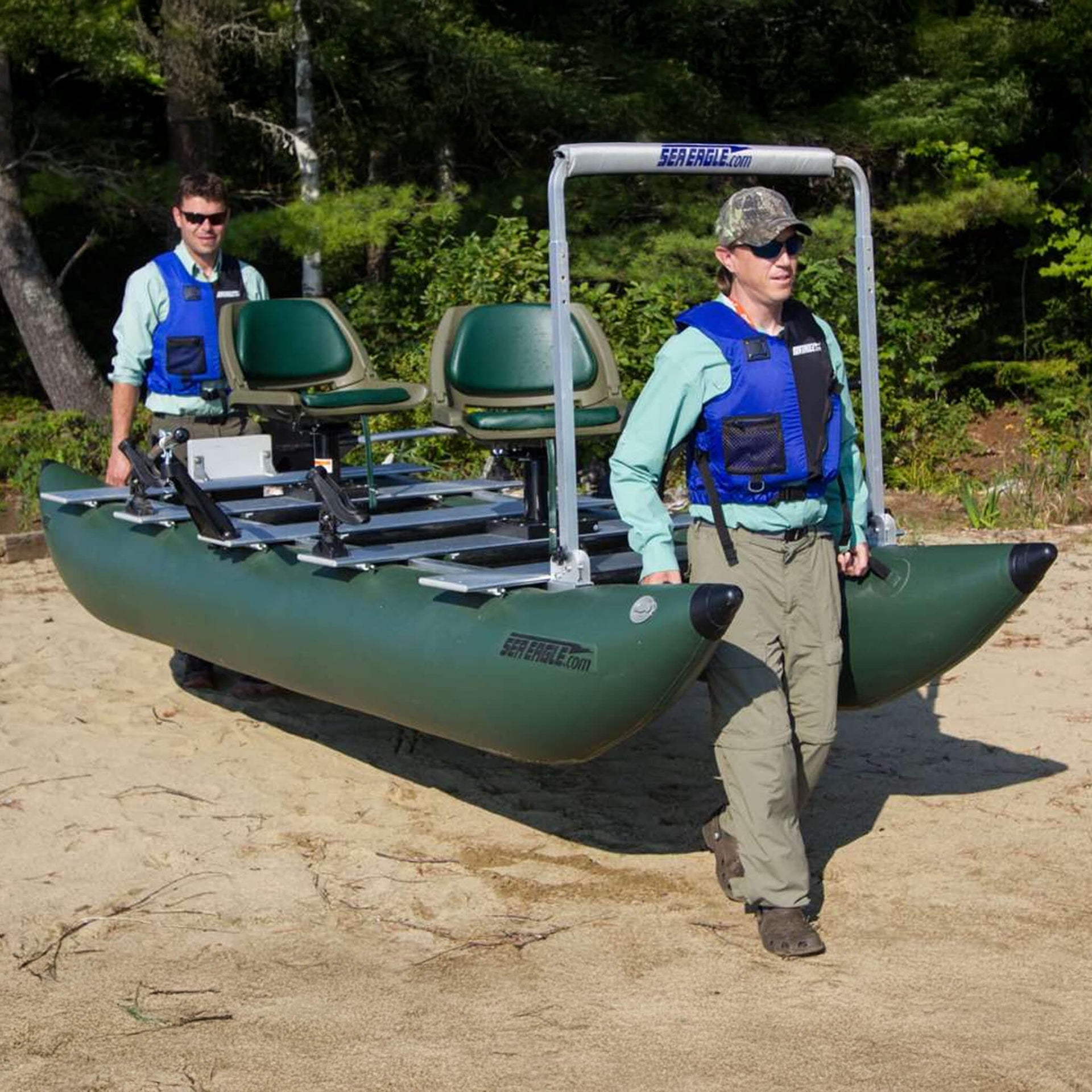 Sea Eagle 375FC FoldCat 2-Persons Inflatable Fishing Lightweight Pontoon Boat [375FCK] (SAK34652)