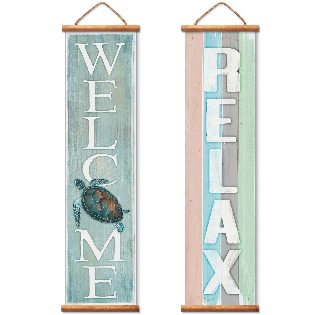 Sea Turtle/Relax Reversible Vinyl Banner Greeter