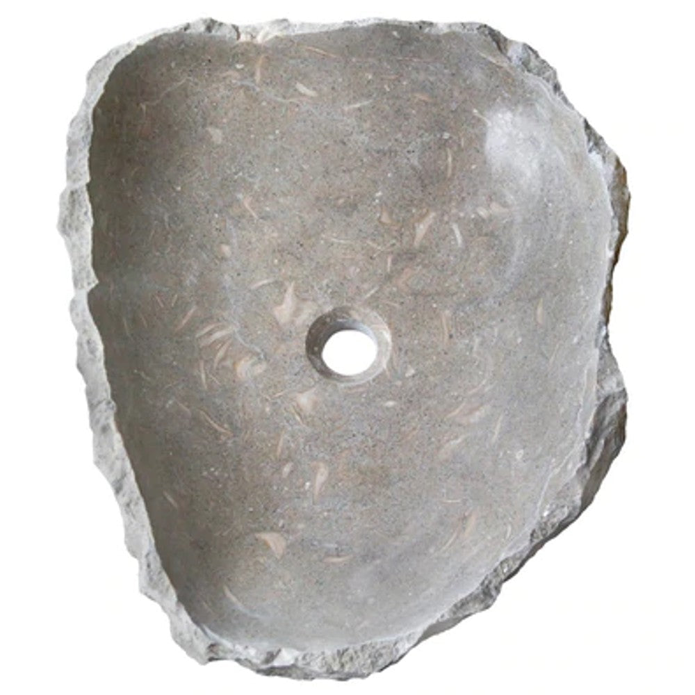 Seagrass Fossil Limestone Rustic Natural Stone Vessel Sink (W)18