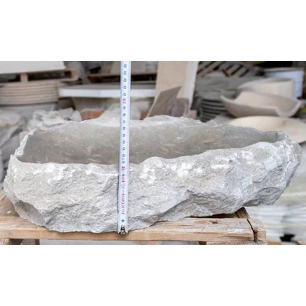 Seagrass Fossil Limestone Rustic Natural Stone Vessel Sink (W)18