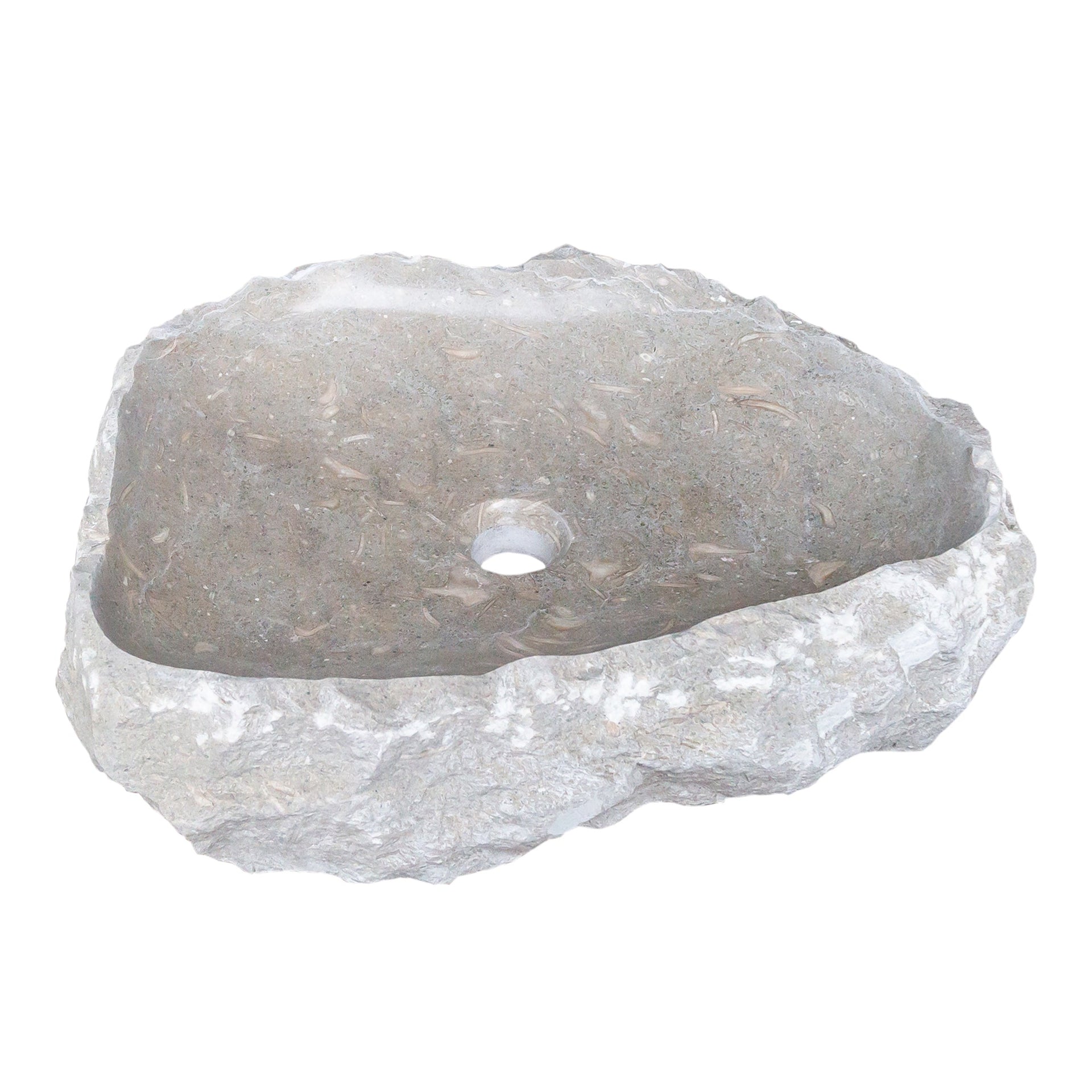 Seagrass Fossil Limestone Rustic Natural Stone Vessel Sink (W)16