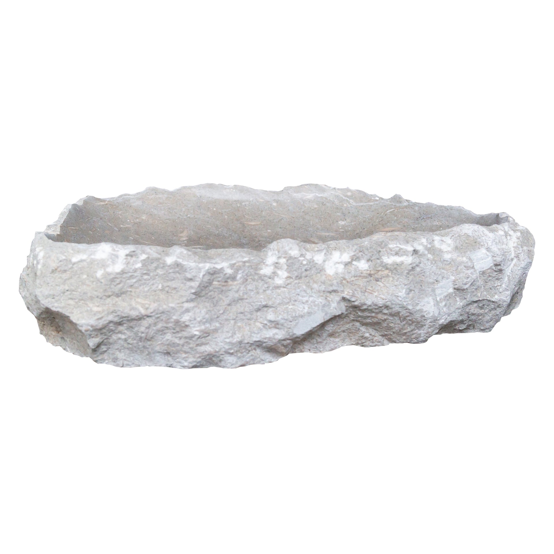 Seagrass Fossil Limestone Rustic Natural Stone Vessel Sink (W)16