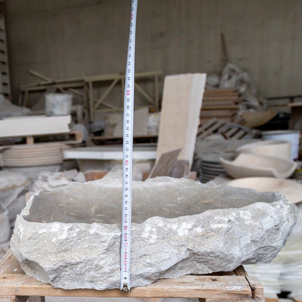 Seagrass Fossil Limestone Rustic Natural Stone Vessel Sink (W)16