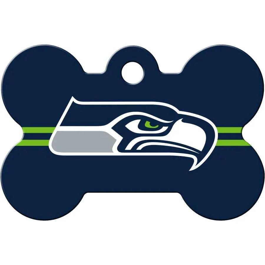Seattle Seahawks NFL Pet ID Tag - Large Bone - Gifts for You 'n Me