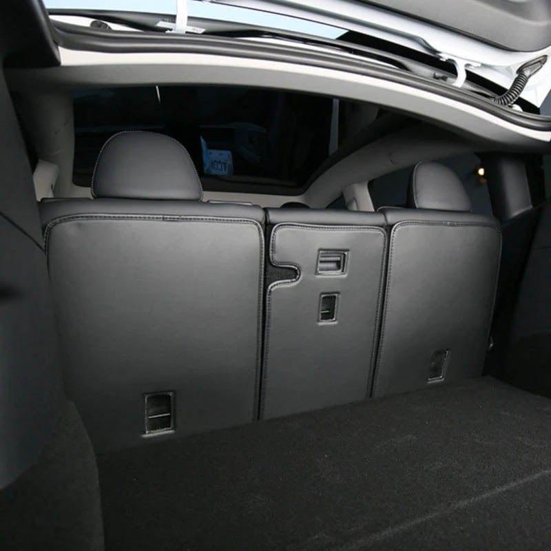 Leather Seat Back Protector with Storage for Model Y | Waterproof | Anti-Kick