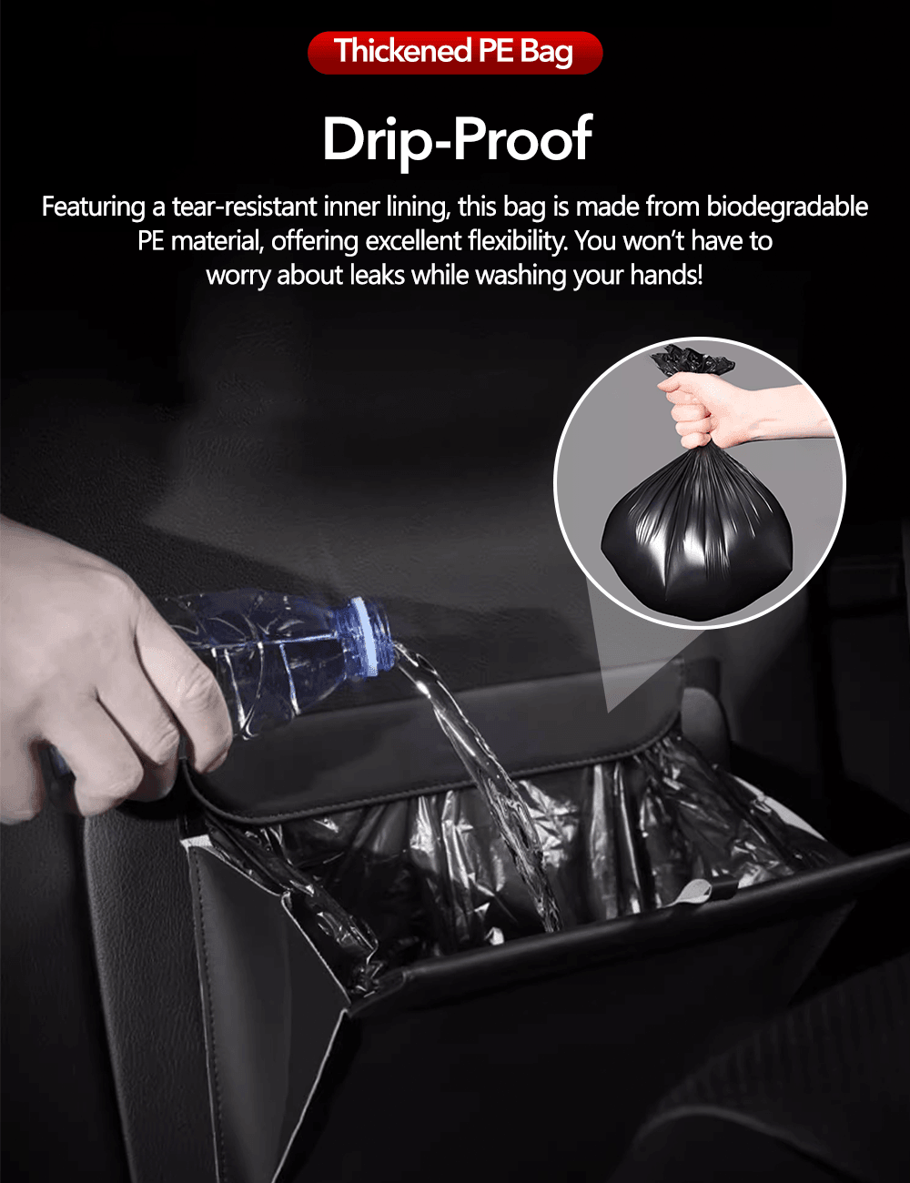 Seat Back Sunde Trash Bag for Tesla
