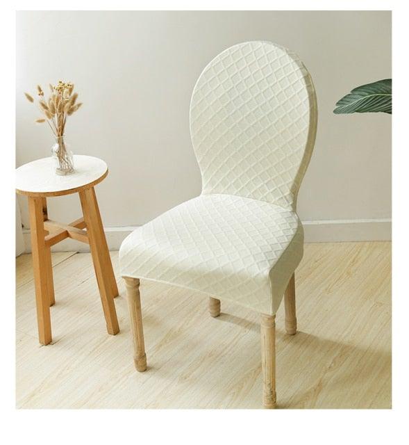 Seat Covers for Dining Room Chairs Stretch Round Home Seat Cover Jacquard Spandex Slipcovers Protector Case Chair Cover Stretch for Kitchen Hotel Banquet Stool Cover